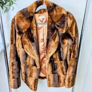 Cache Faux Fur Brown Coat Women's Medium